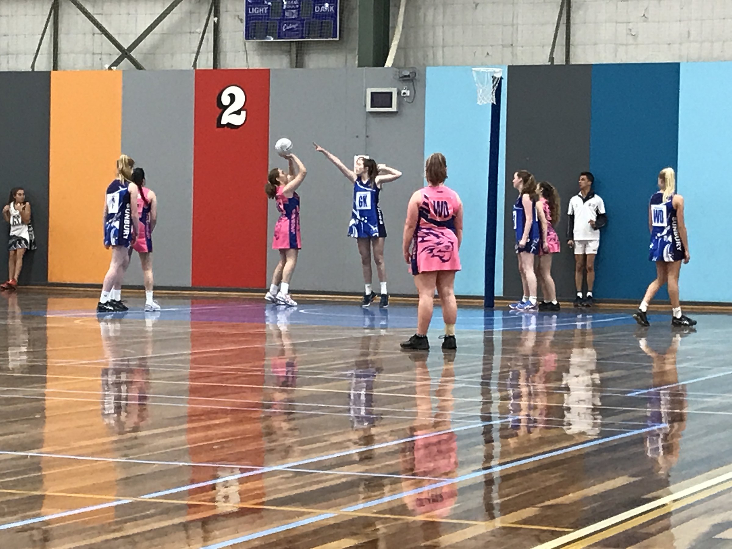 A Jaguars shooter lines up a goal