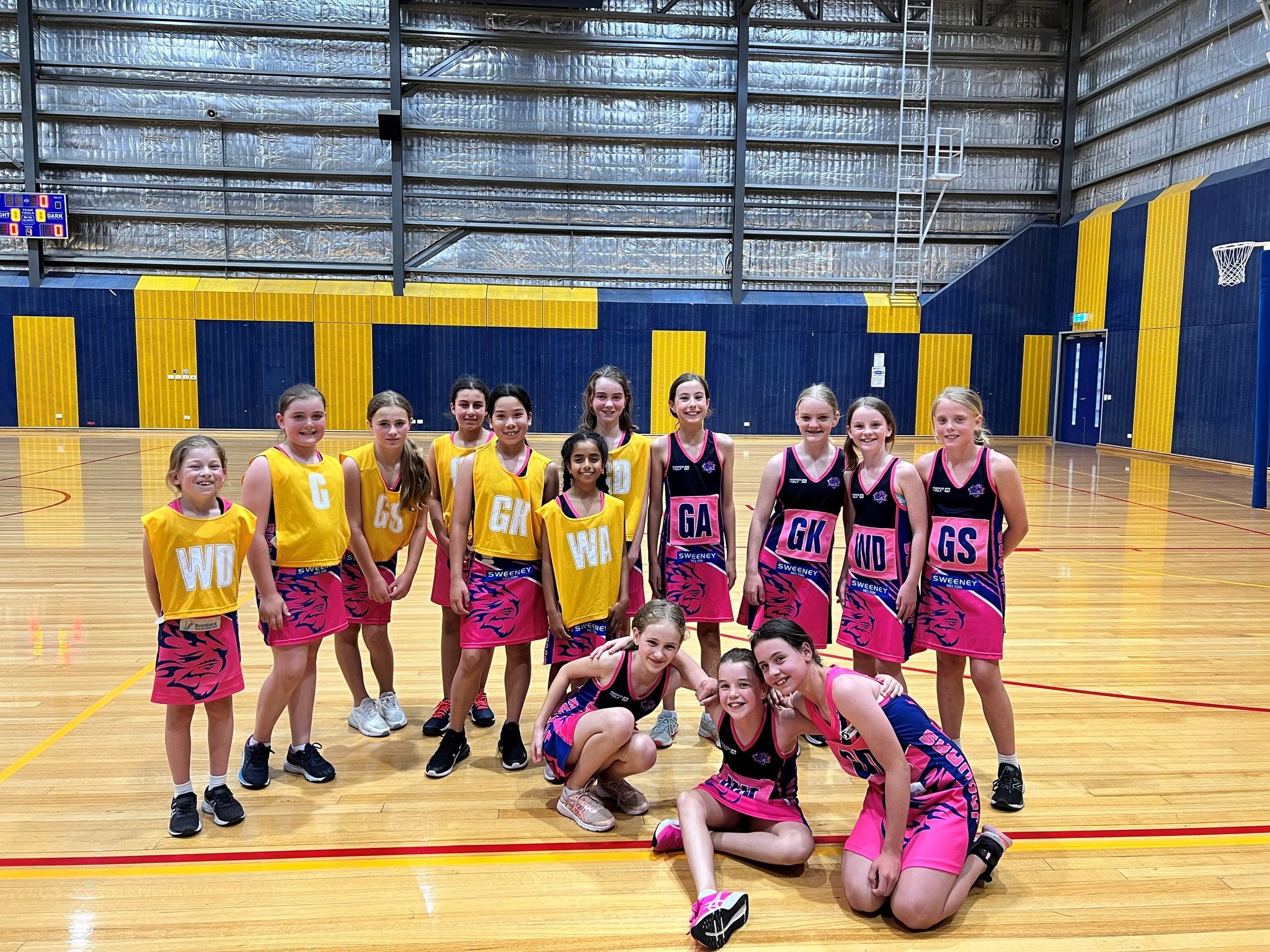 Under 11 Pink and Under 11 Blue after playing each other, 2021